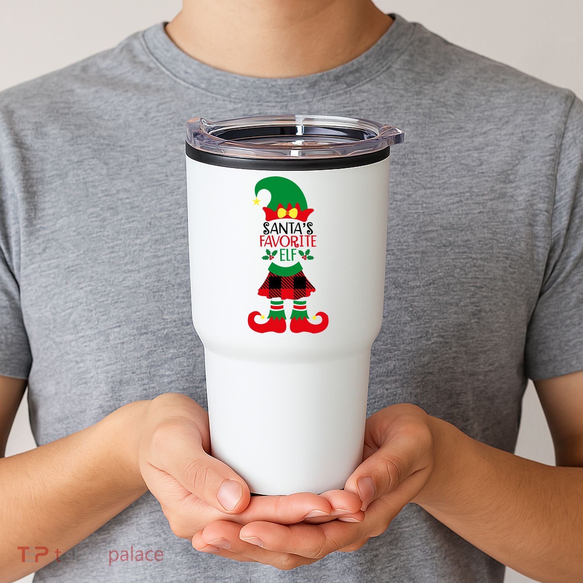 Santa's Favorite Elf Cute Christmas Holiday Tumbler