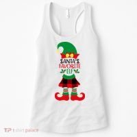 Santa's Favorite Elf Cute Christmas Holiday Women's Tank Top thumb 0