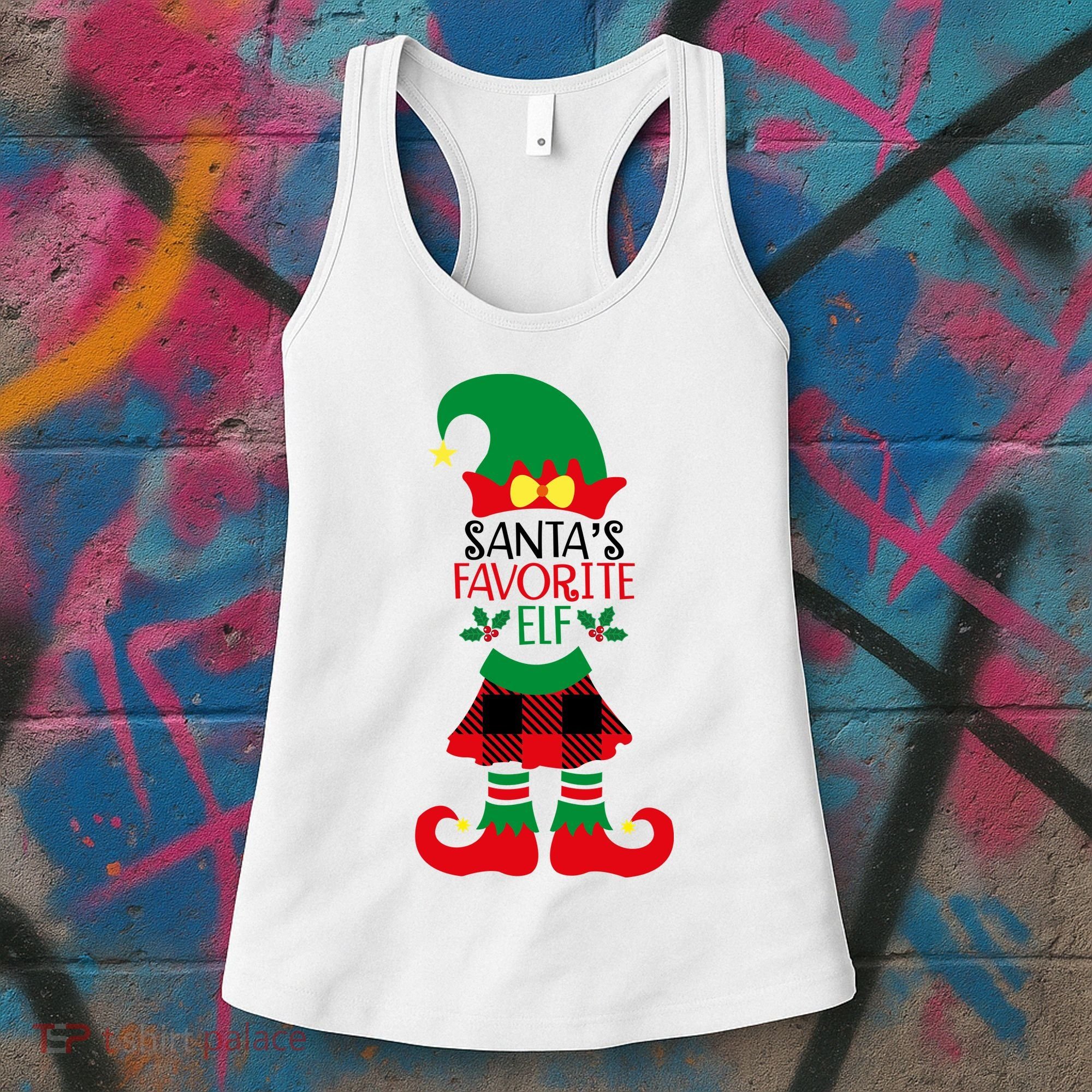 Santa's Favorite Elf Cute Christmas Holiday Women's Tank Top