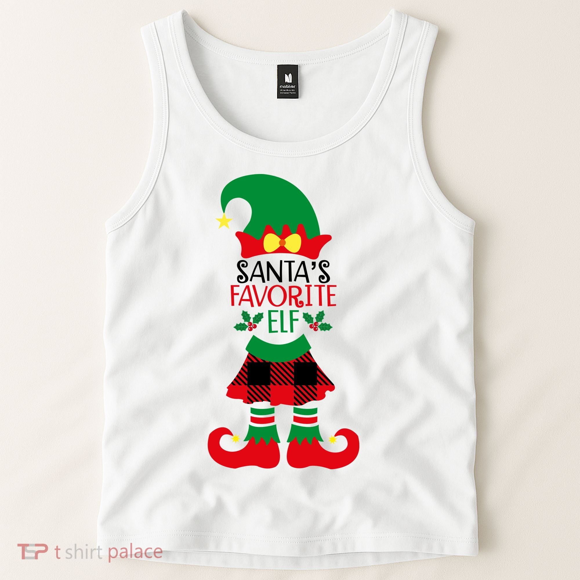 Santa's Favorite Elf Cute Christmas Holiday Tank Top