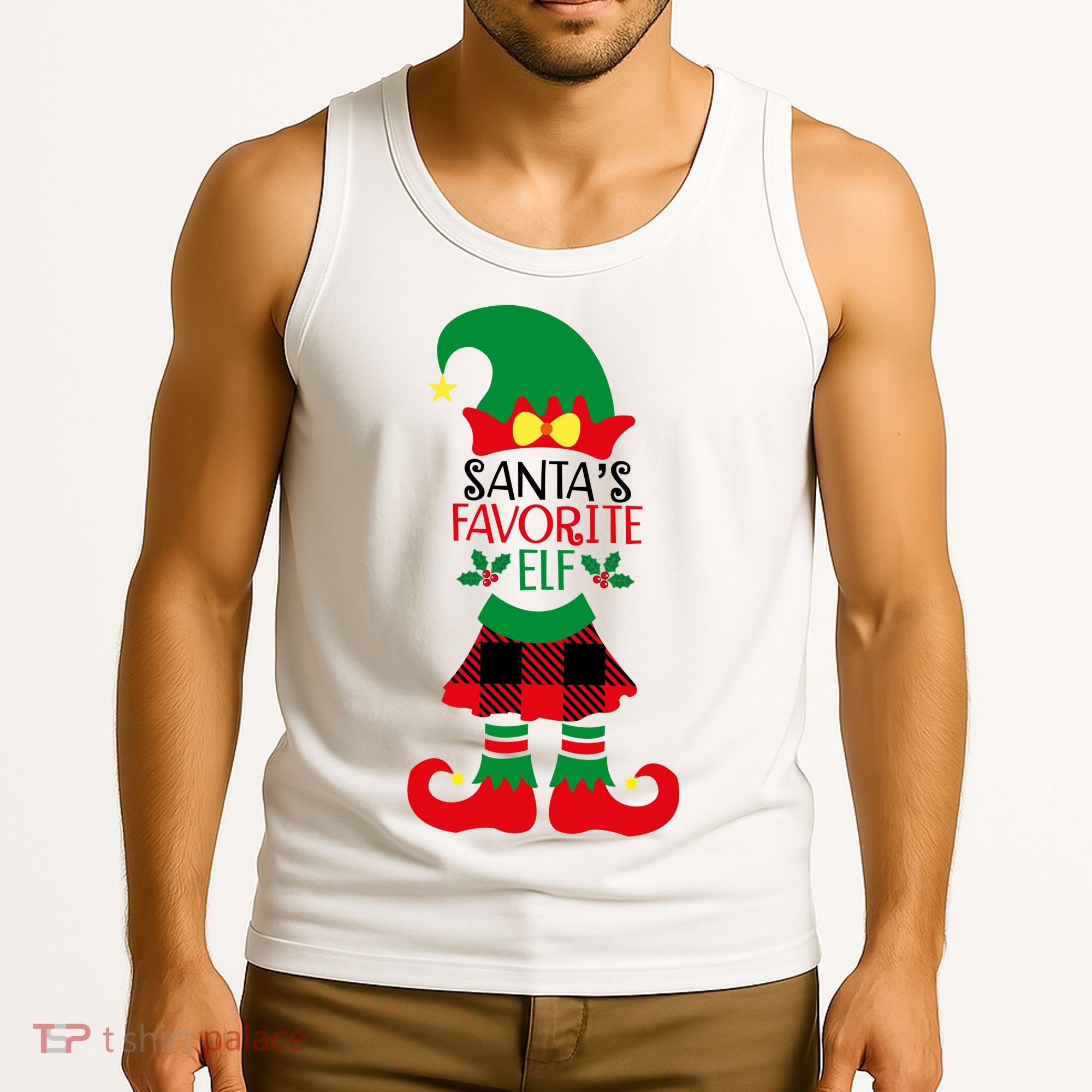Santa's Favorite Elf Cute Christmas Holiday Tank Top