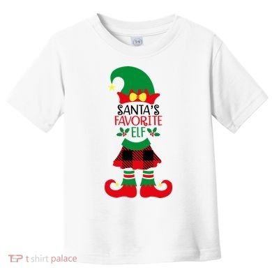 Santa's Favorite Elf Cute Christmas Holiday Toddler T-Shirt
