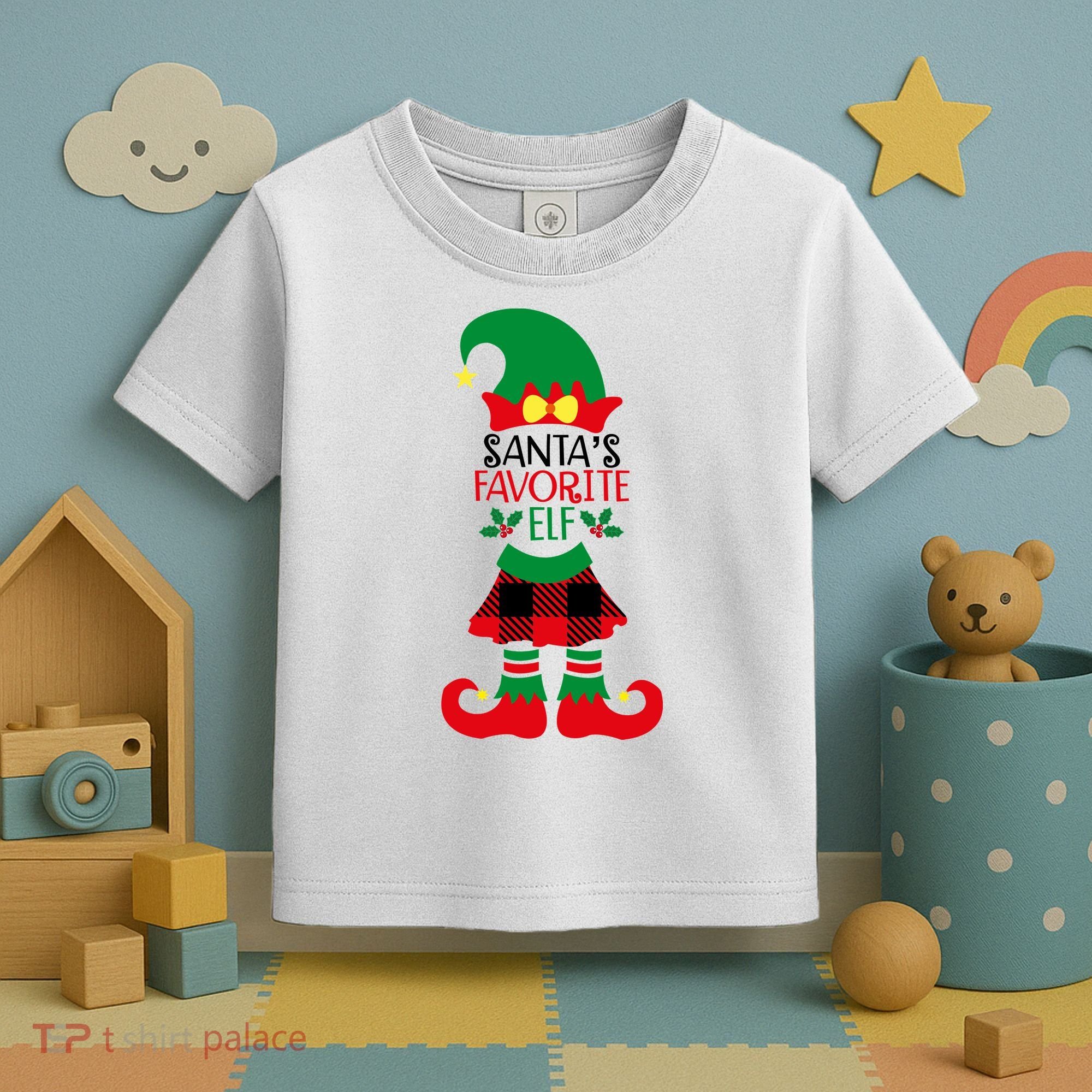 Santa's Favorite Elf Cute Christmas Holiday Toddler T-Shirt