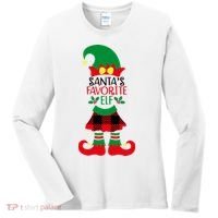 Santa's Favorite Elf Cute Christmas Holiday Women's Long Sleeve Shirt thumb 0