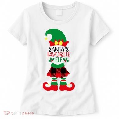 Santa's Favorite Elf Cute Christmas Holiday Women's T-Shirt