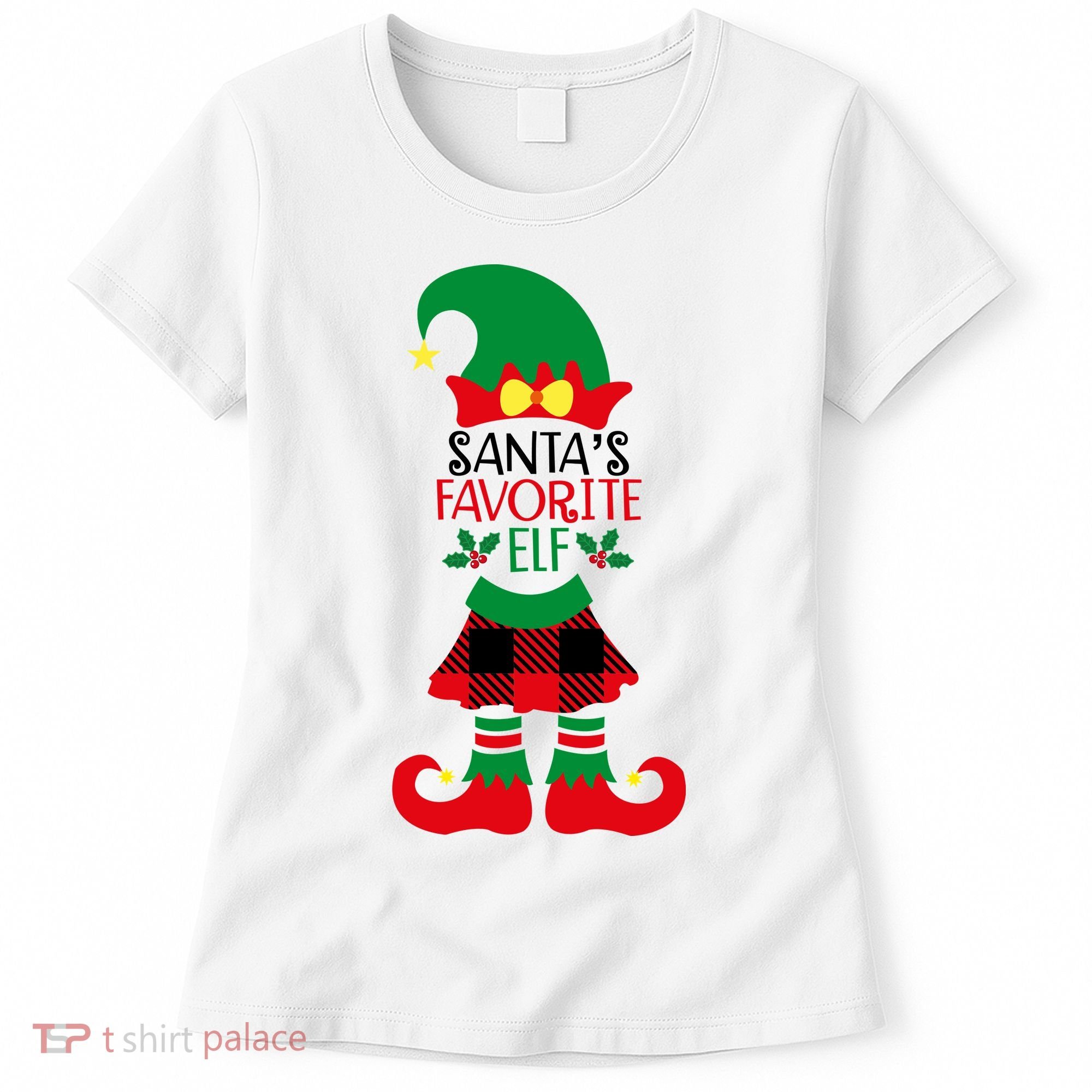 Santa's Favorite Elf Cute Christmas Holiday Women's T-Shirt