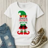 Santa's Favorite Elf Cute Christmas Holiday Women's T-Shirt thumb 3