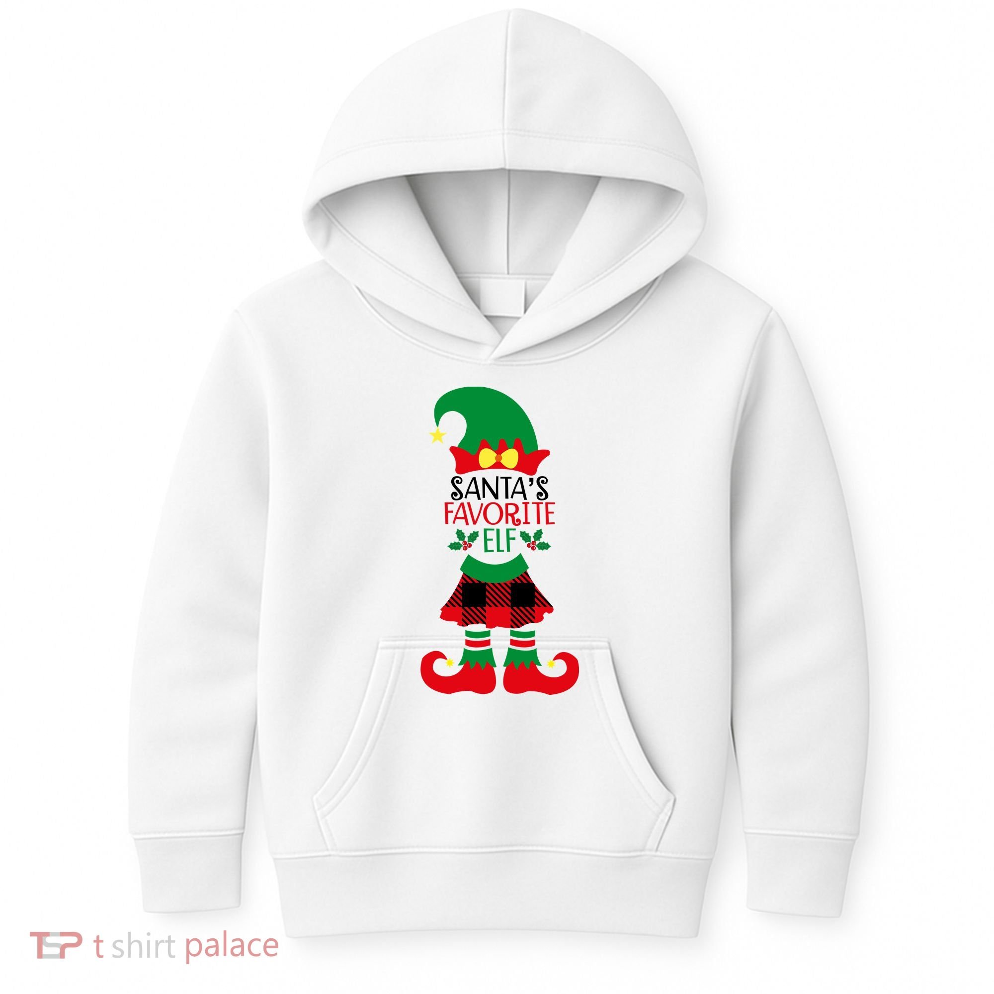 Santa's Favorite Elf Cute Christmas Holiday Kids Hoodie