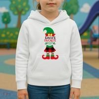 Santa's Favorite Elf Cute Christmas Holiday Kids Hoodie thumb 3