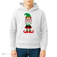 Santa's Favorite Elf Cute Christmas Holiday Kids Hoodie thumb 4