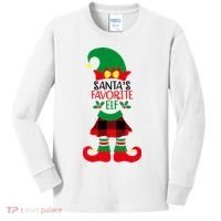 Santa's Favorite Elf Cute Christmas Holiday Kids Long Sleeve Shirt thumb 0