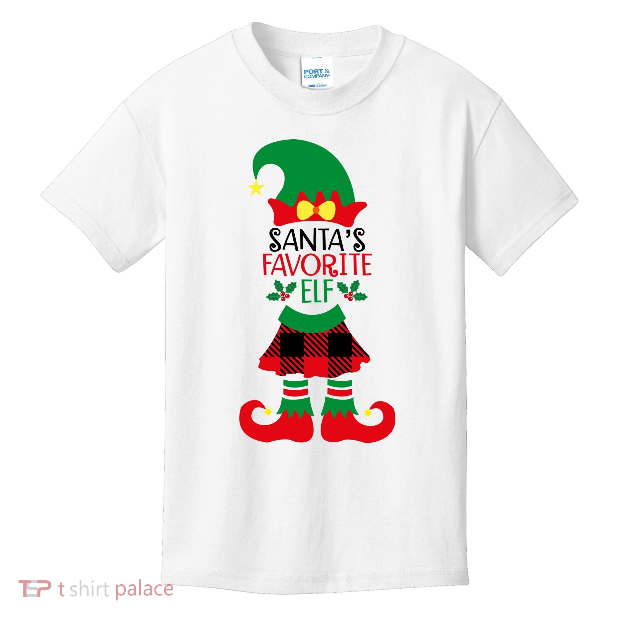 Santa's Favorite Elf Cute Christmas Holiday Kids T-Shirt