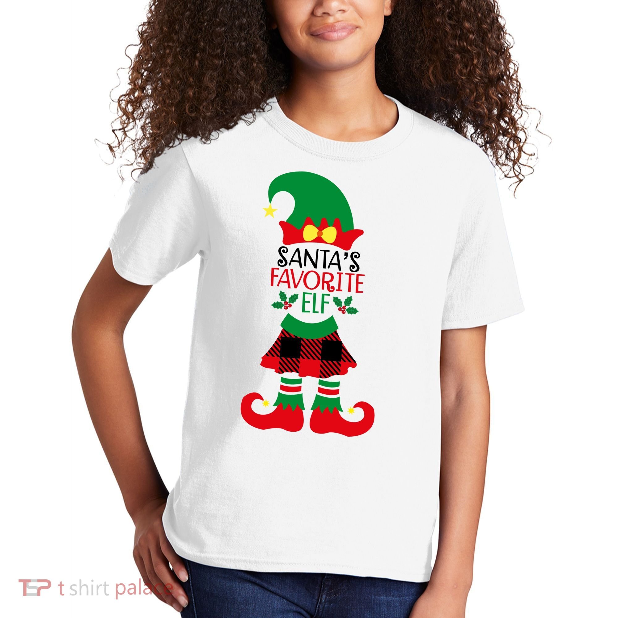 Santa's Favorite Elf Cute Christmas Holiday Kids T-Shirt