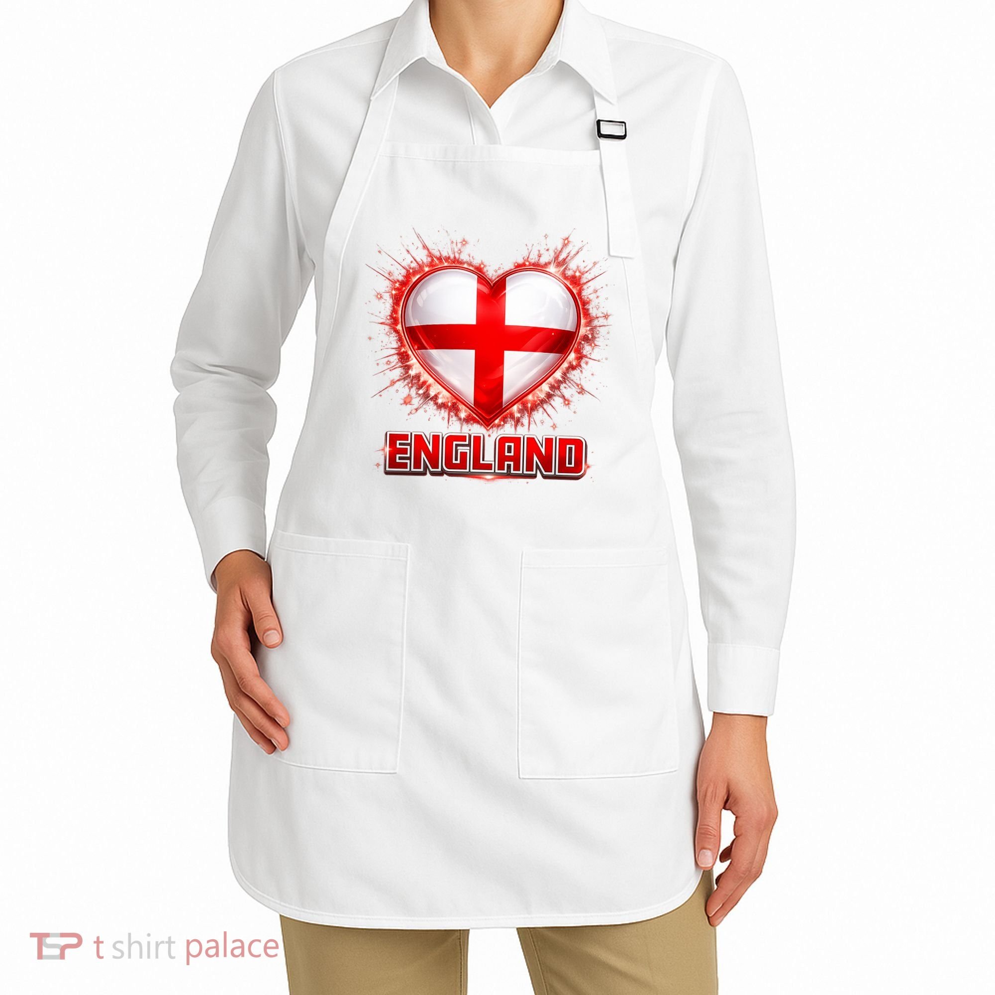 Soccer Football England Heart World Fan Apron