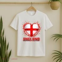 Soccer Football England Heart World Fan T-Shirt thumb 2