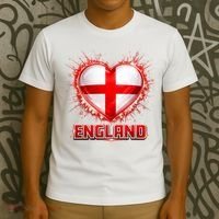 Soccer Football England Heart World Fan T-Shirt thumb 3