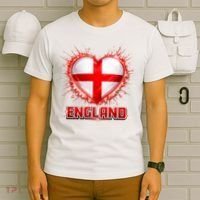 Soccer Football England Heart World Fan T-Shirt thumb 6