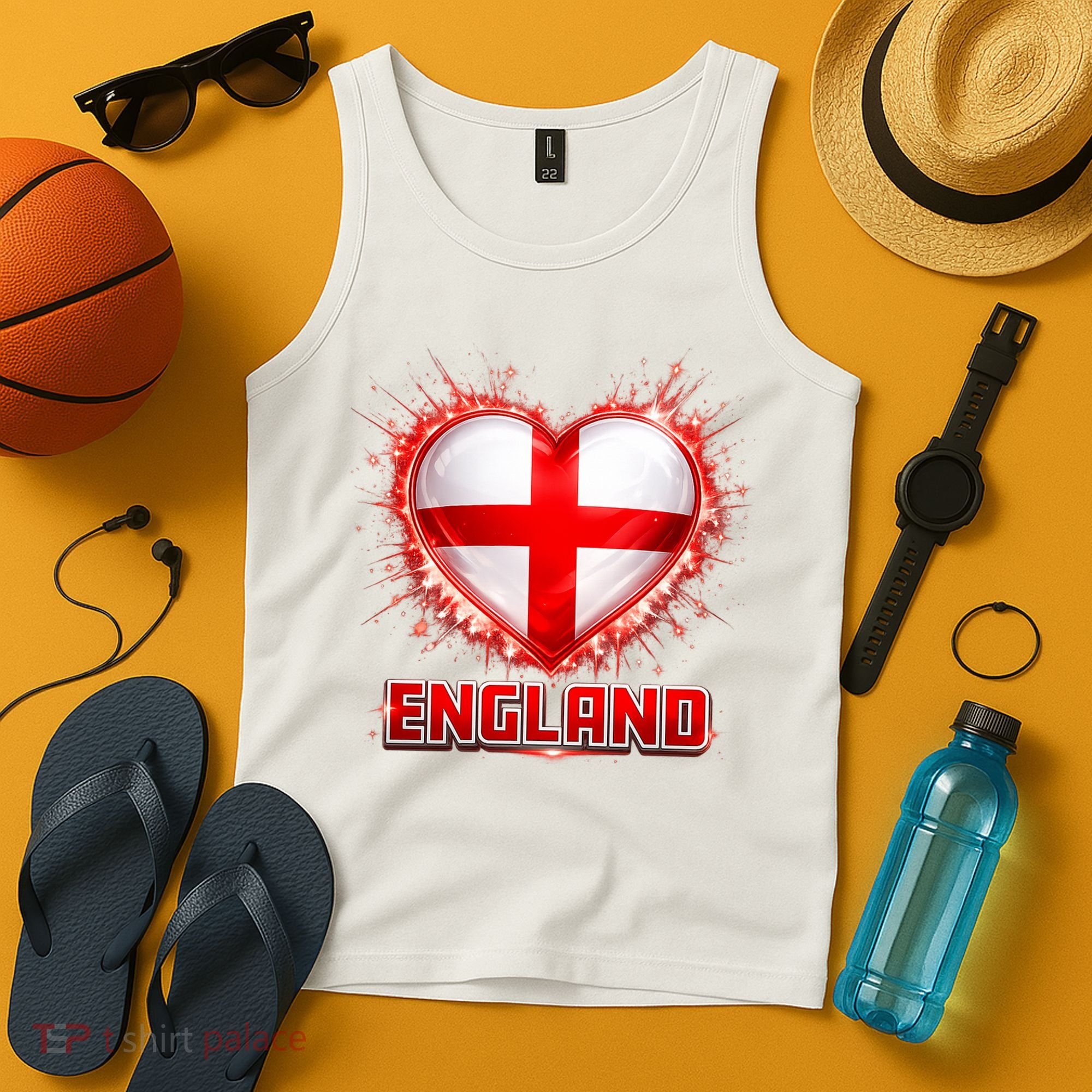 Soccer Football England Heart World Fan Tank Top
