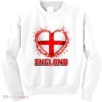 Soccer Football England Heart World Fan Kids Sweatshirt thumb 0
