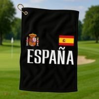 Spain Flag Espana Football Soccer Fan Golf Towel thumb 1