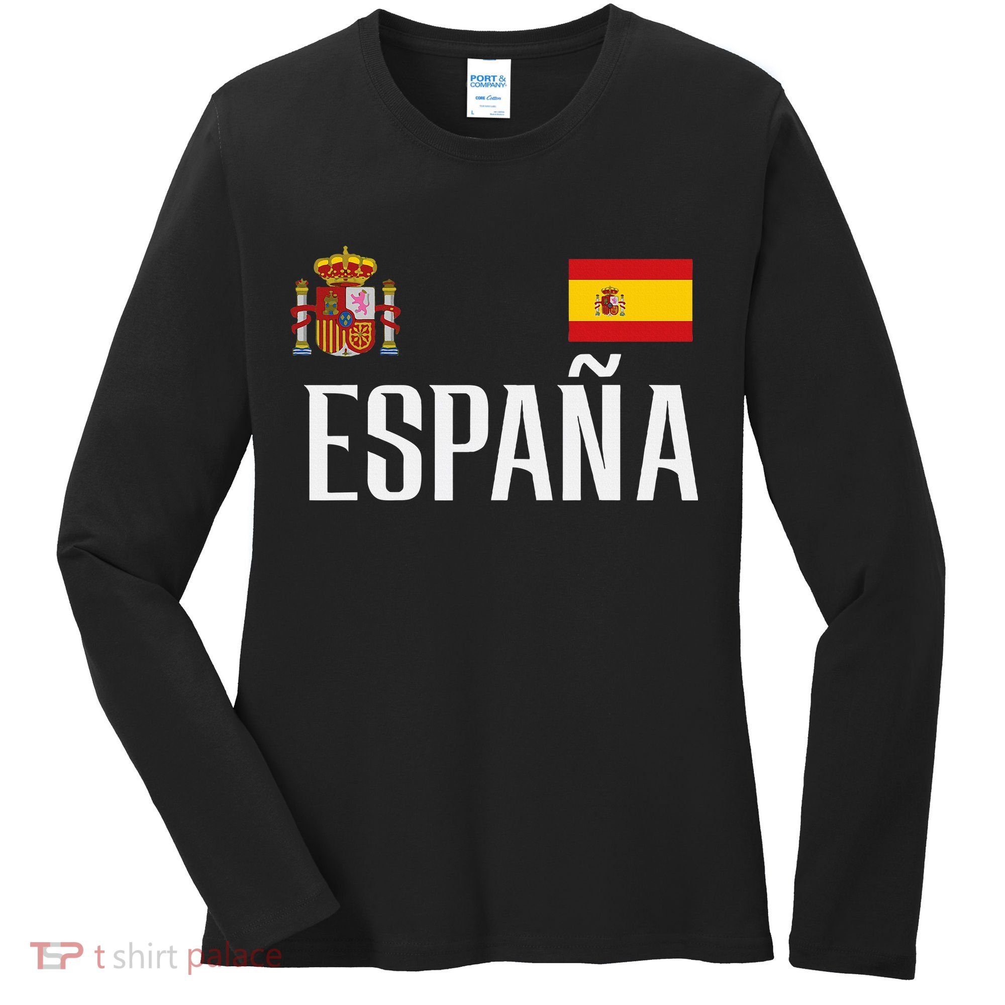 Spain Flag Espana Football Soccer Fan Women's Long Sleeve Shirt