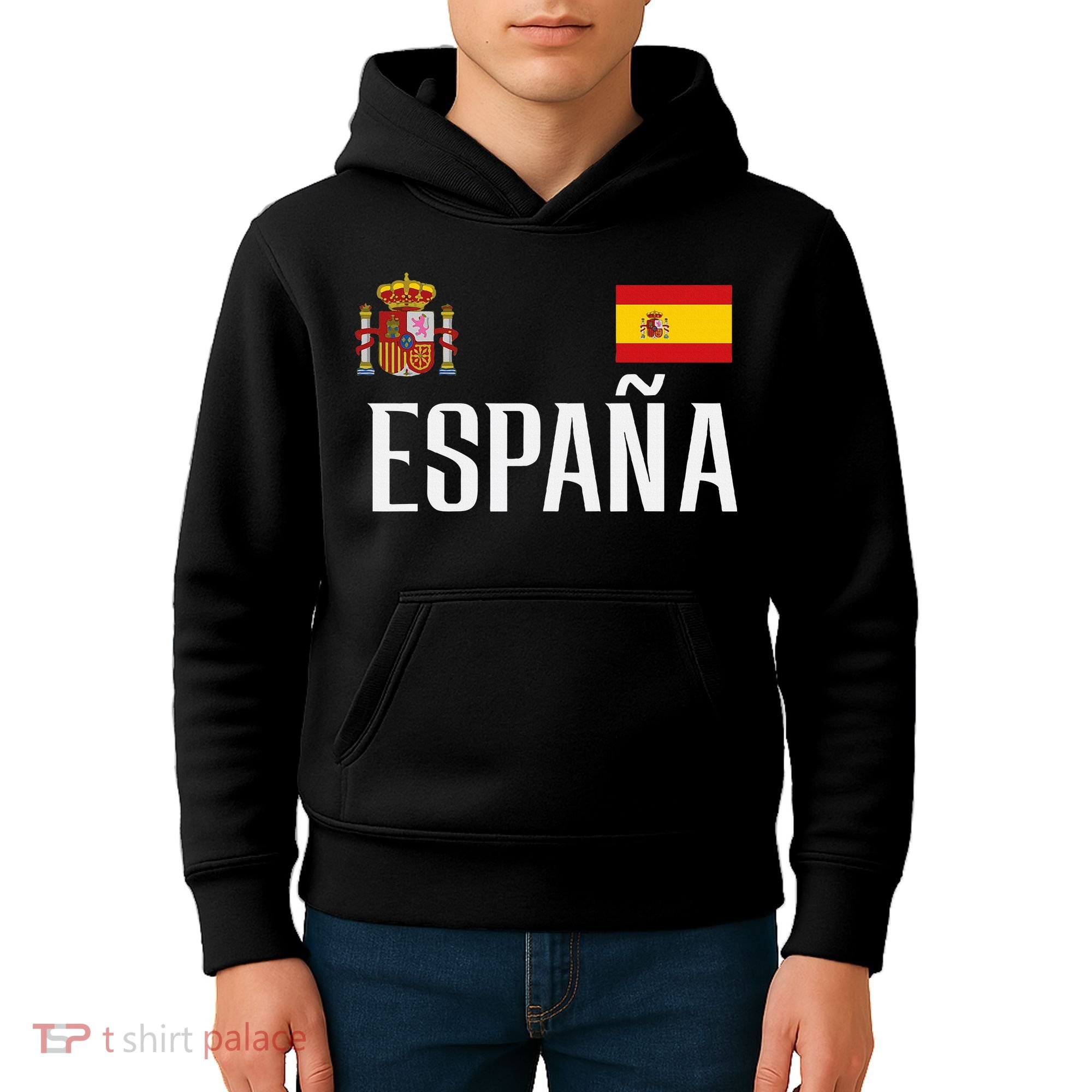 Spain Flag Espana Football Soccer Fan Kids Hoodie