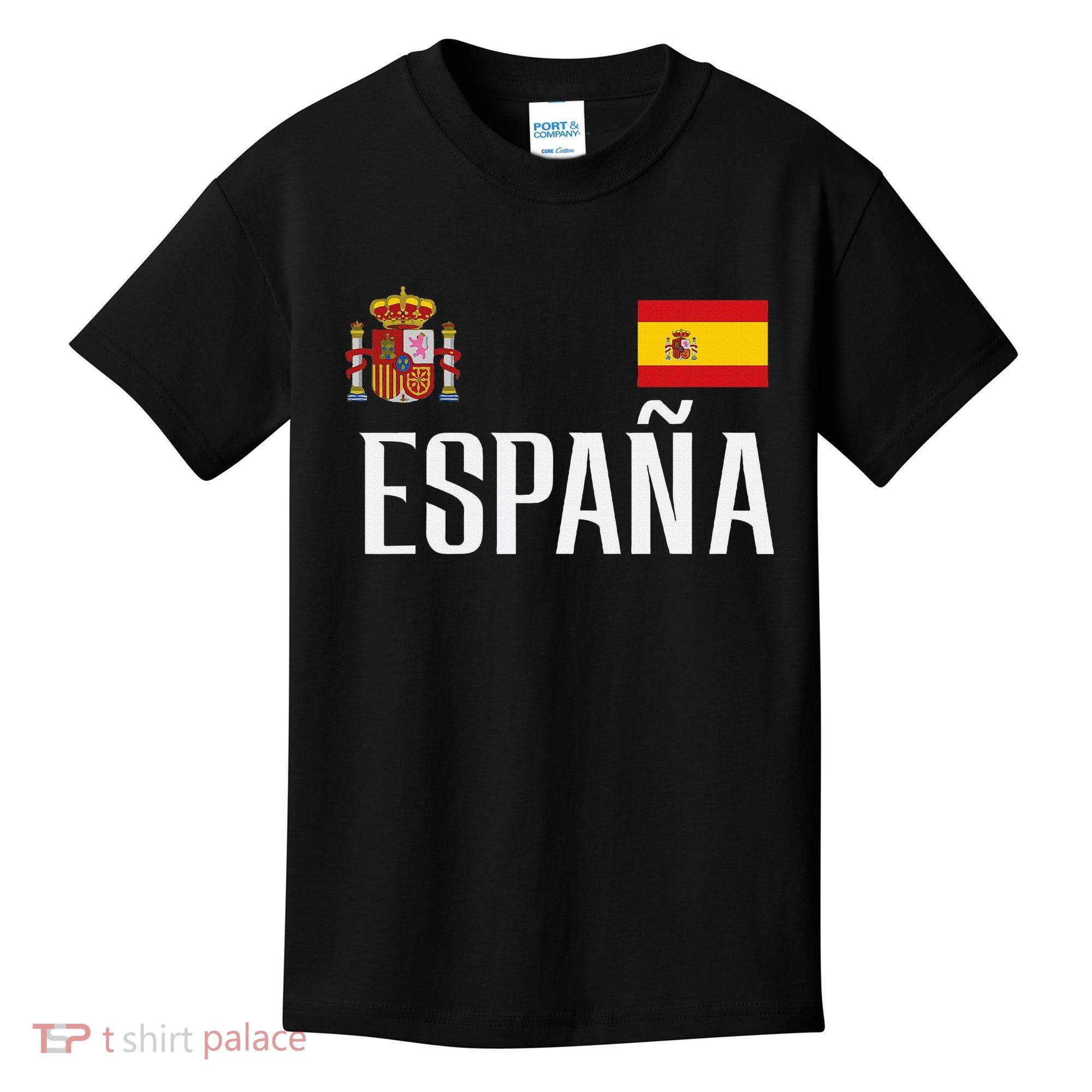 Spain Flag Espana Football Soccer Fan Kids T-Shirt
