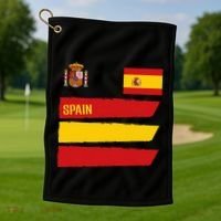 Spain Flag Espana Football Soccer Fan Golf Towel thumb 1