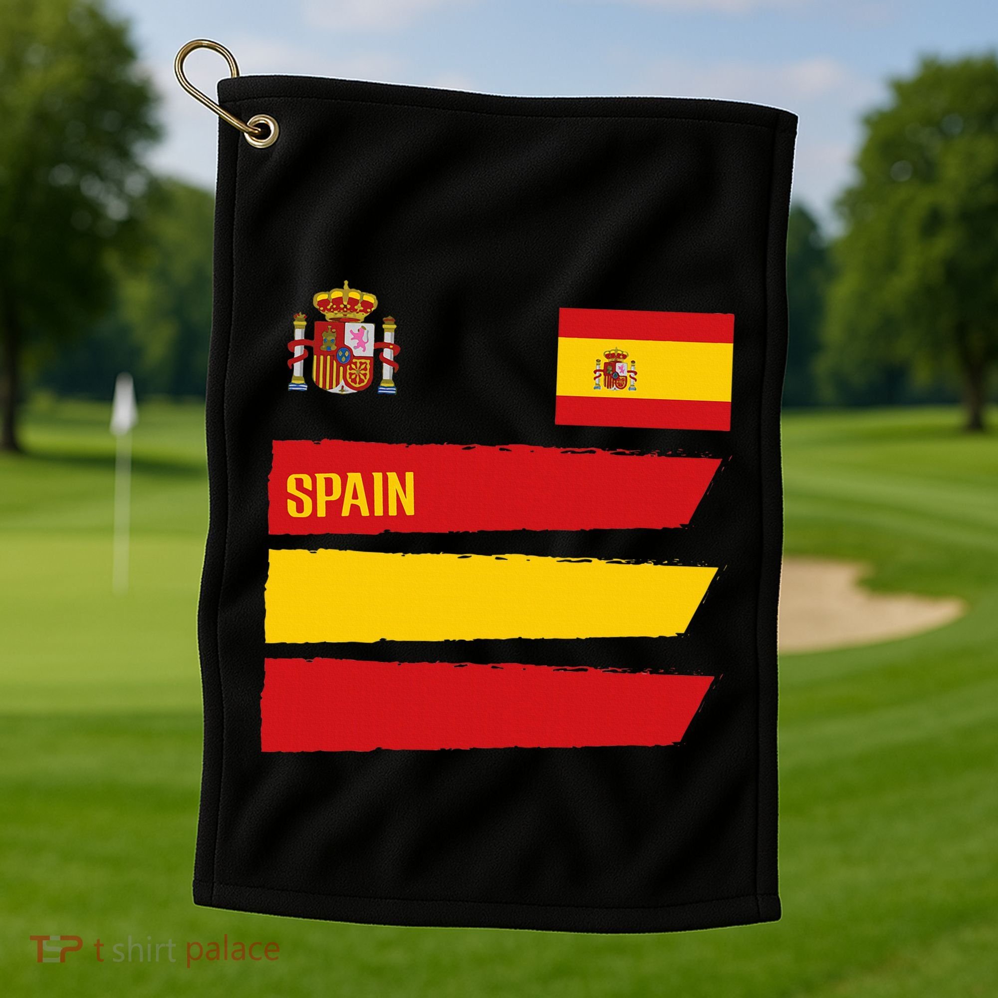 Spain Flag Espana Football Soccer Fan Golf Towel