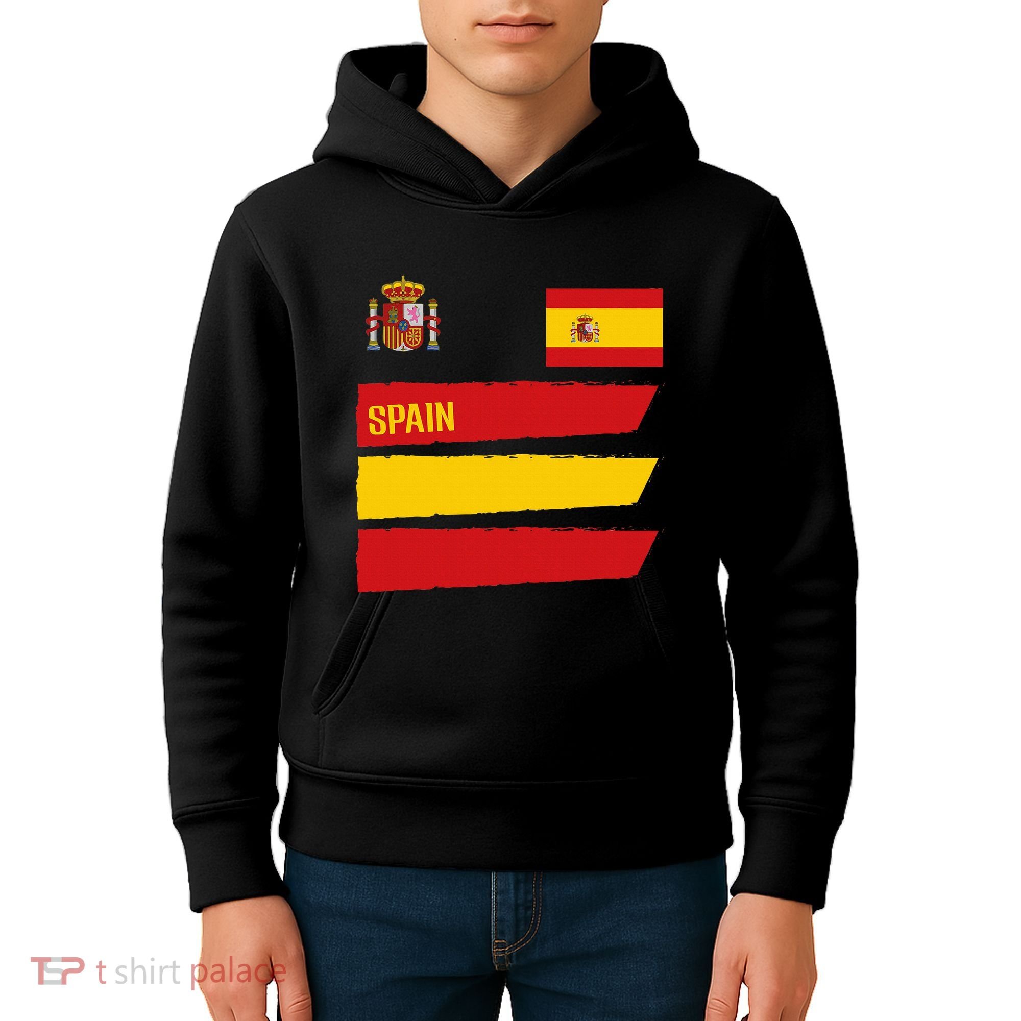 Spain Flag Espana Football Soccer Fan Kids Hoodie