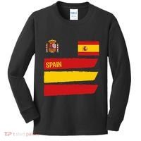 Spain Flag Espana Football Soccer Fan Kids Long Sleeve Shirt thumb 0