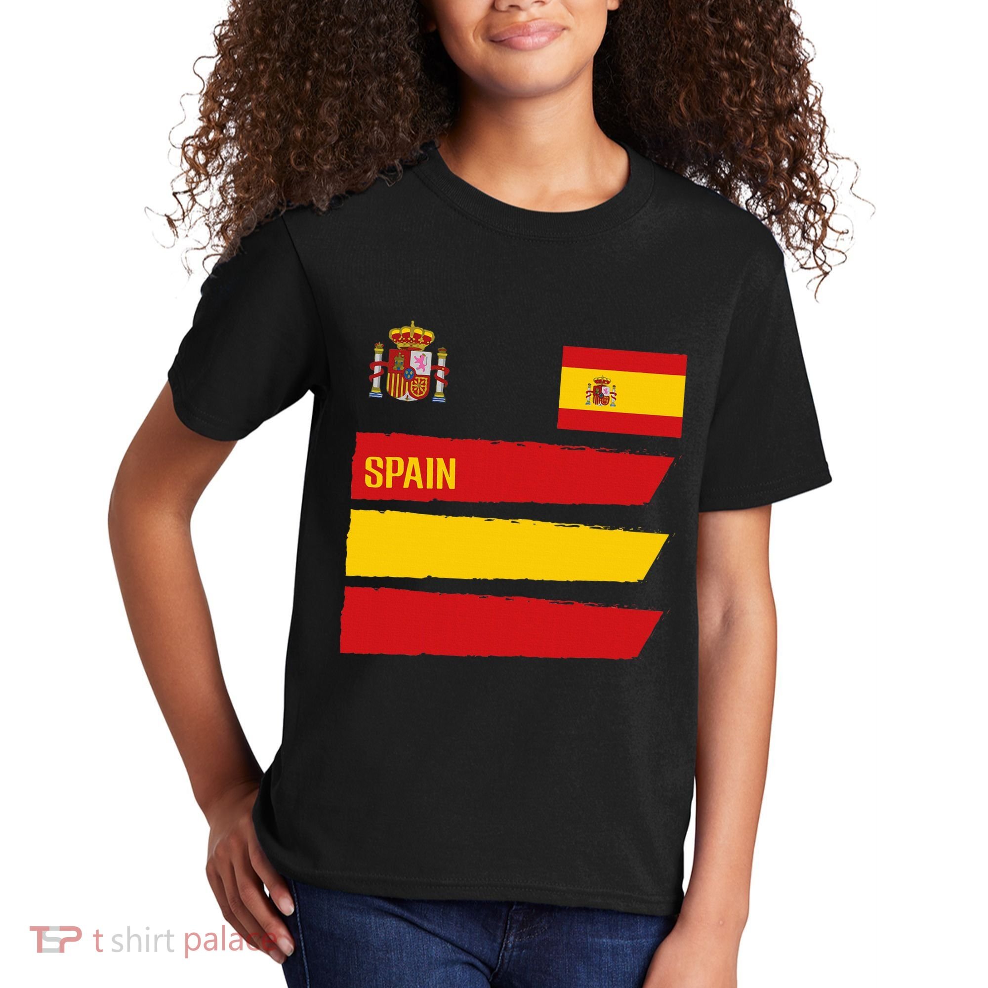 Spain Flag Espana Football Soccer Fan Kids T-Shirt