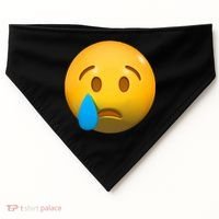 Sad Face Emoji Crying Tear Drop USA-Made Doggie Bandana thumb 0
