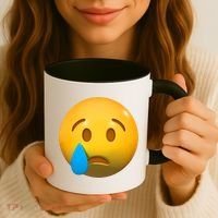 Sad Face Emoji Crying Tear Drop Coffee Mug thumb 3