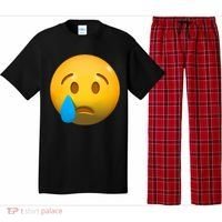 Sad Face Emoji Crying Tear Drop Pajama Set thumb 0