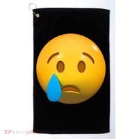 Sad Face Emoji Crying Tear Drop Golf Towel thumb 0