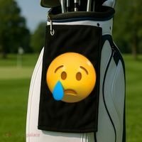 Sad Face Emoji Crying Tear Drop Golf Towel thumb 2