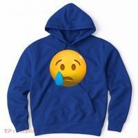 Sad Face Emoji Crying Tear Drop Hoodie thumb 0