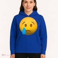 Sad Face Emoji Crying Tear Drop Hoodie thumb 5