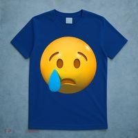 Sad Face Emoji Crying Tear Drop T-Shirt thumb 5
