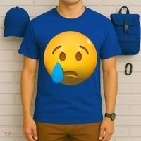 Sad Face Emoji Crying Tear Drop T-Shirt thumb 6