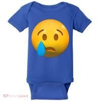 Sad Face Emoji Crying Tear Drop Baby Bodysuit thumb 0
