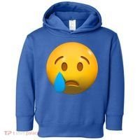 Sad Face Emoji Crying Tear Drop Toddler Hoodie thumb 0