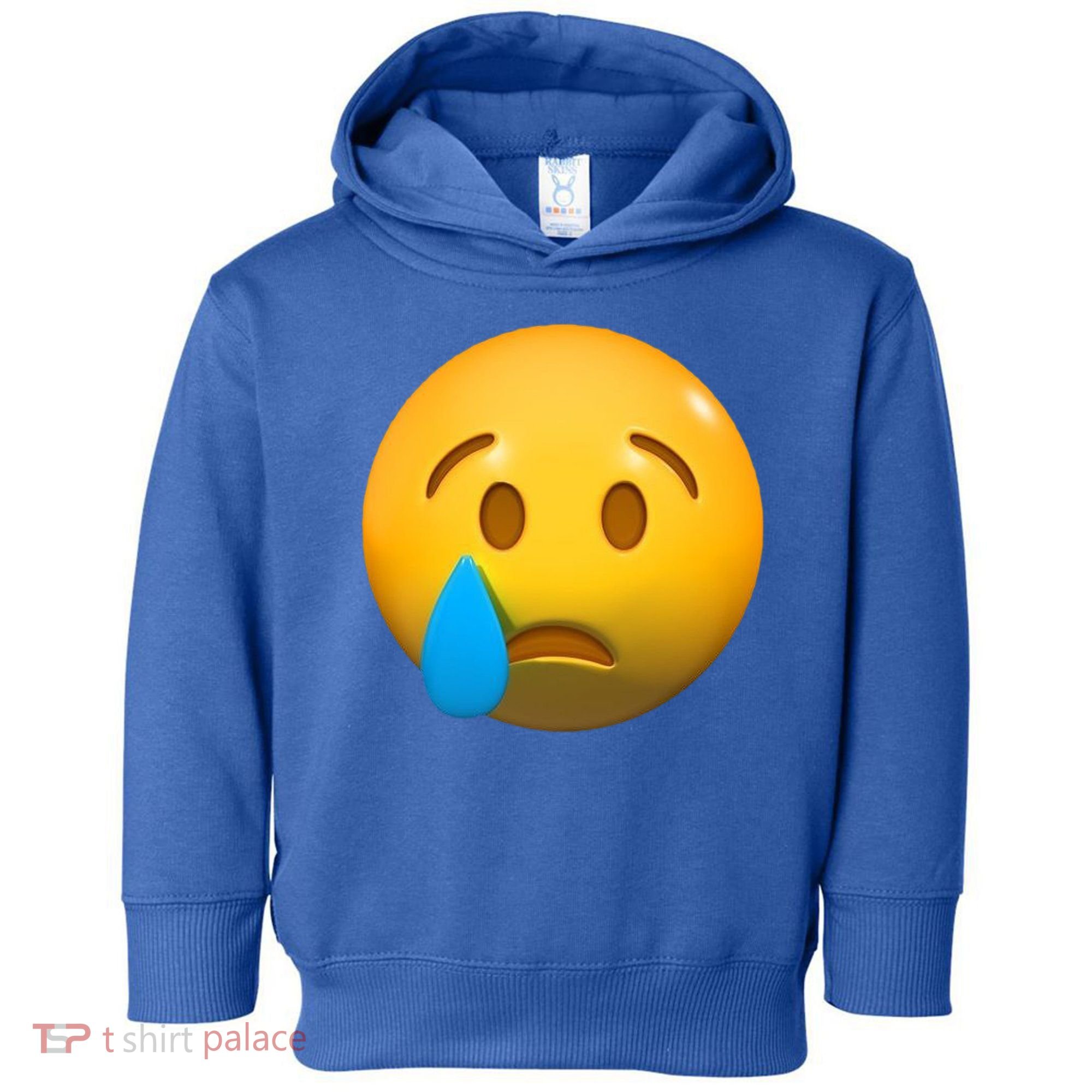 Sad Face Emoji Crying Tear Drop Toddler Hoodie