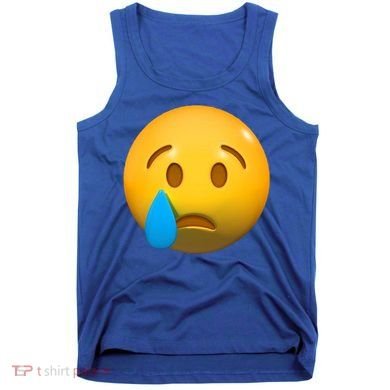 Sad Face Emoji Crying Tear Drop Tank Top