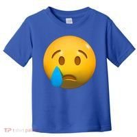 Sad Face Emoji Crying Tear Drop Toddler T-Shirt thumb 0