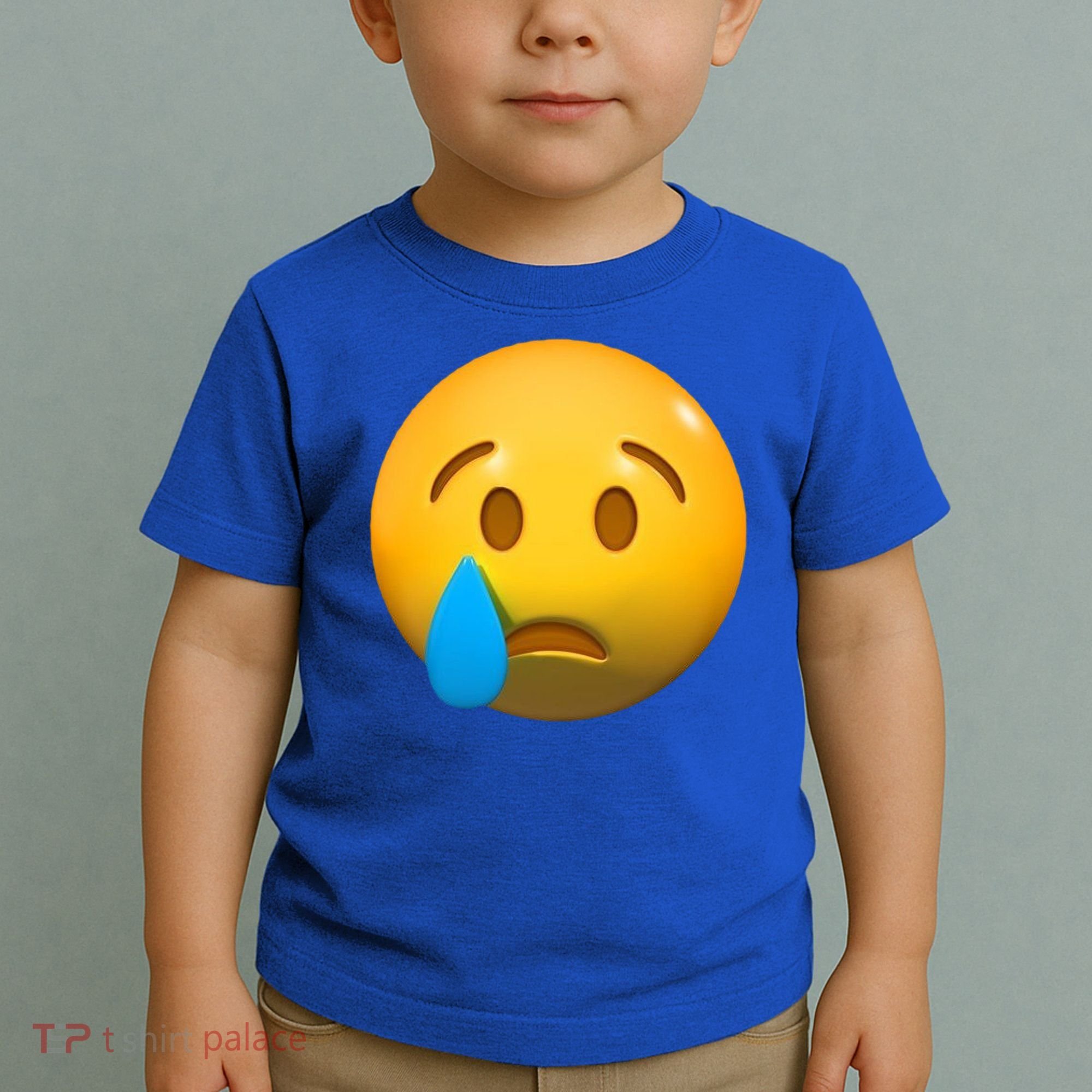 Sad Face Emoji Crying Tear Drop Toddler T-Shirt