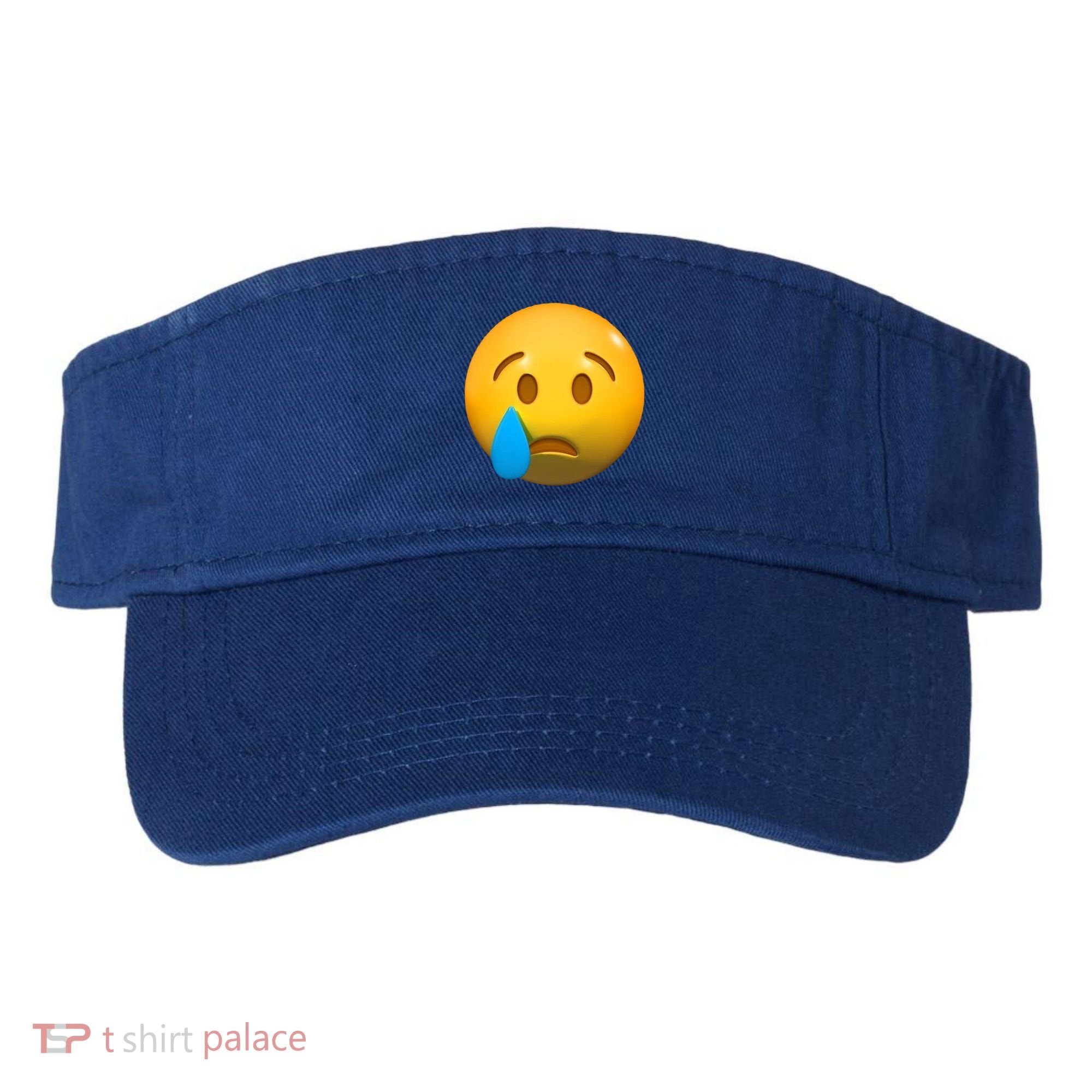 Sad Face Emoji Crying Tear Drop Visor