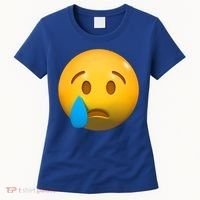Sad Face Emoji Crying Tear Drop Women's T-Shirt thumb 0
