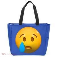 Sad Face Emoji Crying Tear Drop Tote Bag thumb 0